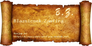 Blazsicsek Zamfira névjegykártya